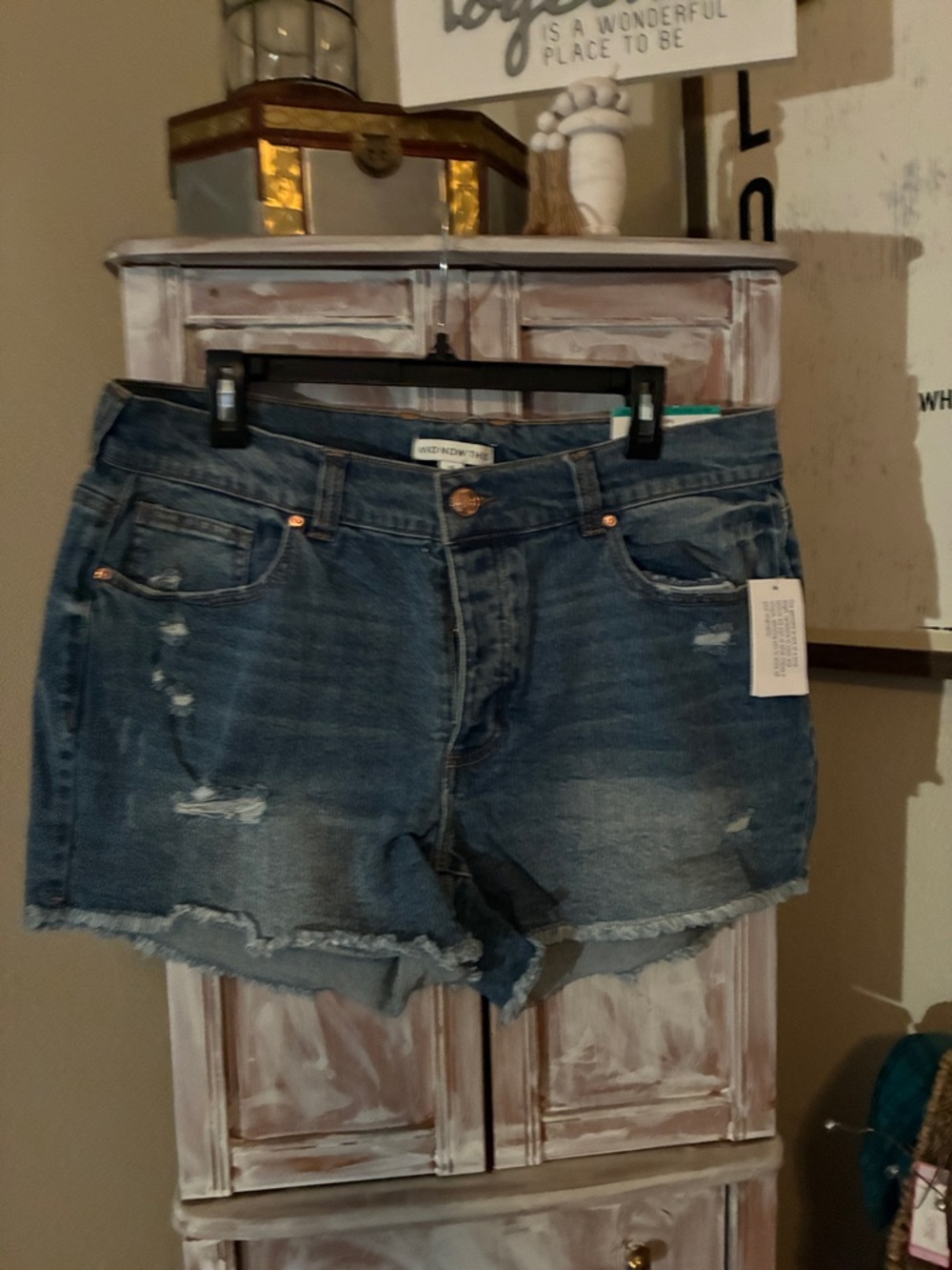 WEEKENDER Distressed Blue Denim Cutoff Shorts